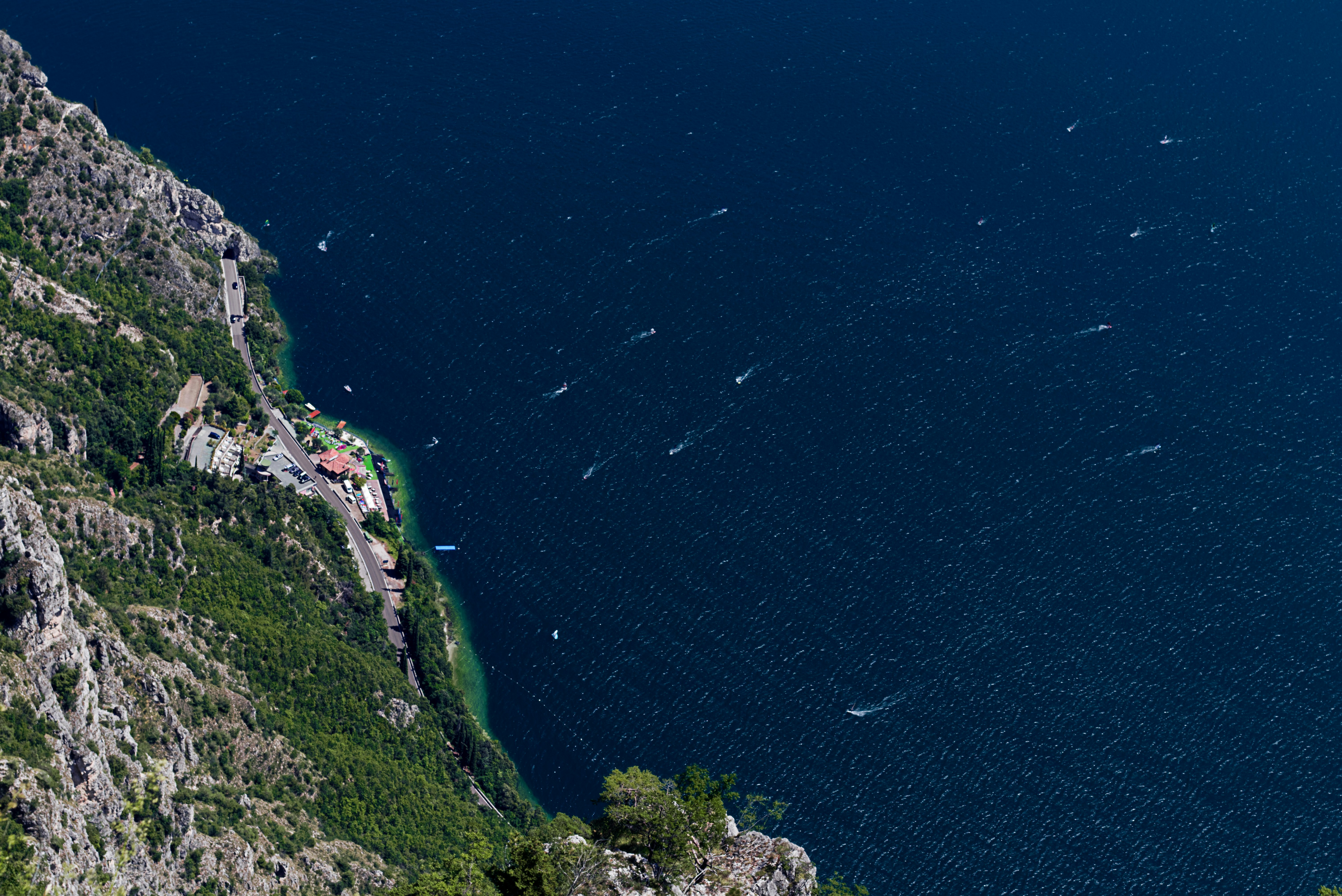 aerial view of green mountain